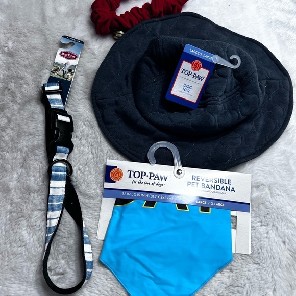 Mutt Nation collar size large/ Top paw dog hat size lg/XL and pet bandana lot - Picture 2 of 9